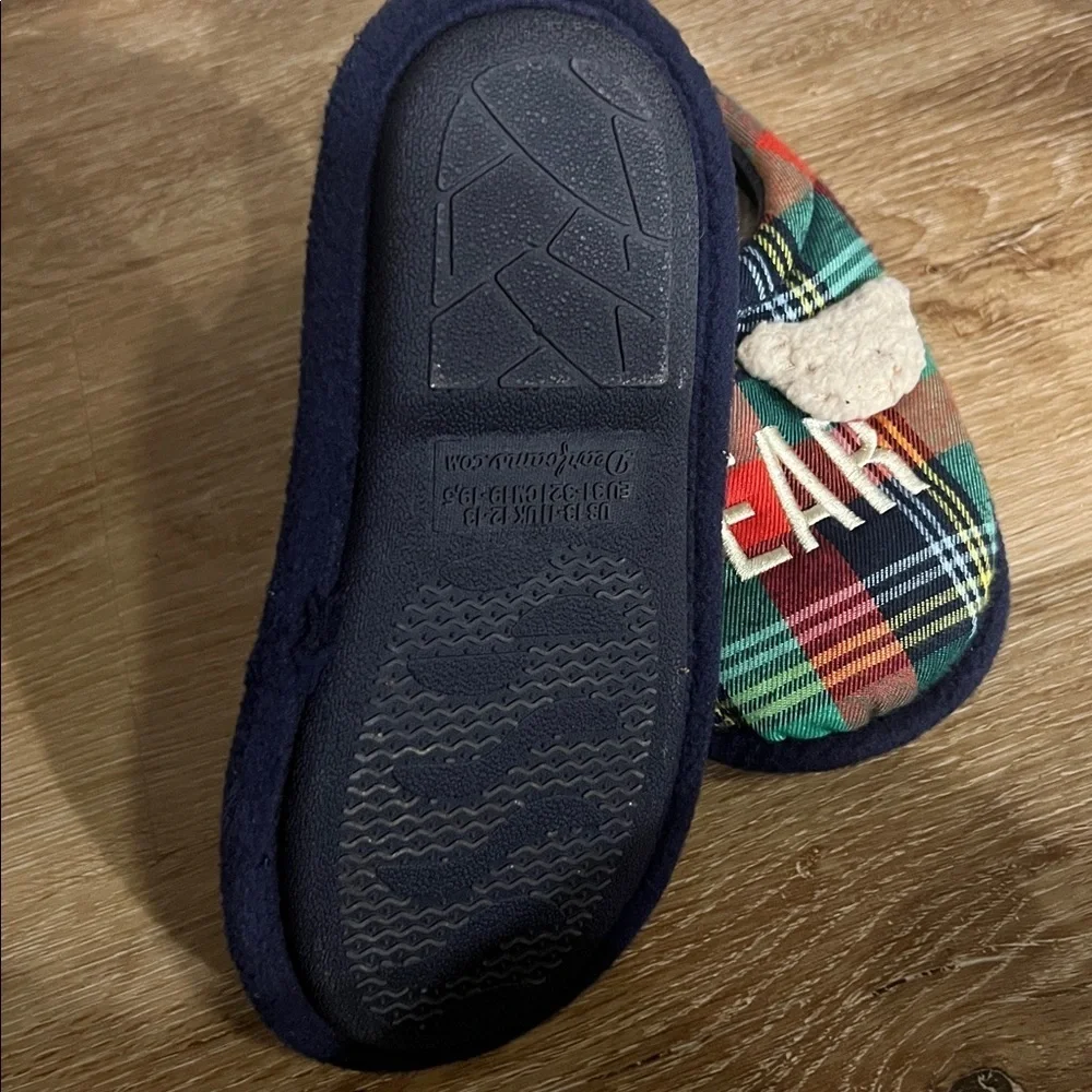Dearfoams Multicolor Plaid Slippers with Bear Ears